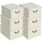 Lavatelli: Storage Box 6 Pack: Large - Beige - Lid & Side Handles, Decorative Cardboard Organizer, Stack-Fold, Home-Clothes-Linens, 19.7 x 15.4 x 9.4"